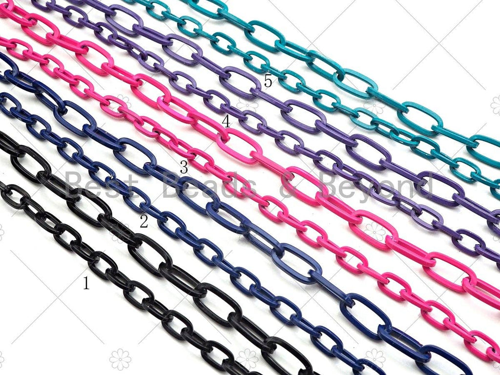 New Colorful Enamel Oval Paper Clip Chain, Enamel Pop Chain, Colored Metal Chain, Wholesale Enamel Chain, sku#E540