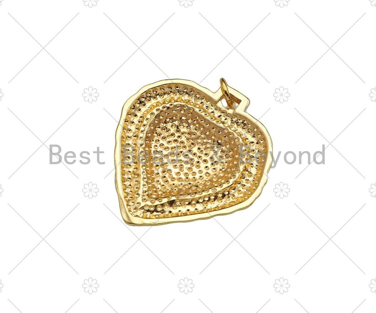 Embossed Heart Shape Pendant/Charm,14K Gold Filled Heart Charm, Necklace Bracelet Charm Pendant,24x26mm,Sku#ZX32
