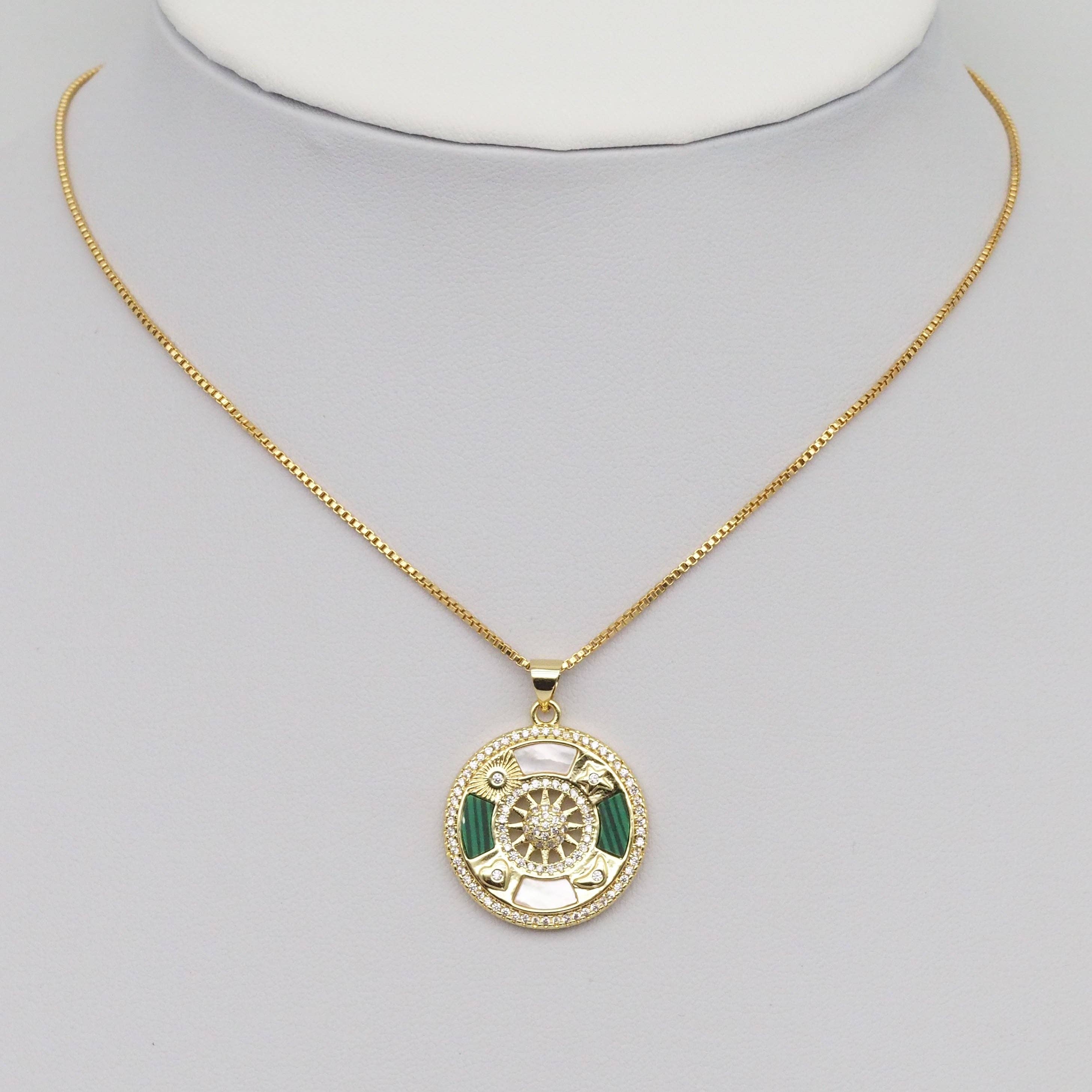 Pearl Gemstone Sun Moon Star Heart Coin Charm, Sku#LX297