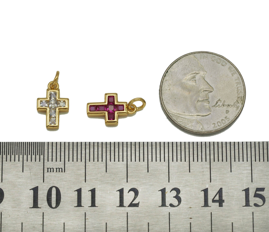 CZ Cross Charm, Sku#Z1444
