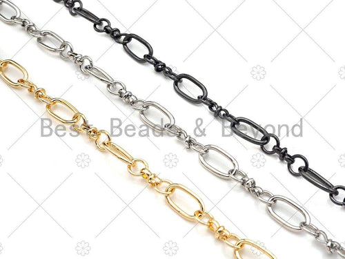 High Quality Oval Round Link Chain , 18K Real Gold Plated Chain, Wholesale bulk Chain, 8x14mm, sku#M324