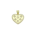 Star CZ On Heart Charm Pendant, Sku#LX774