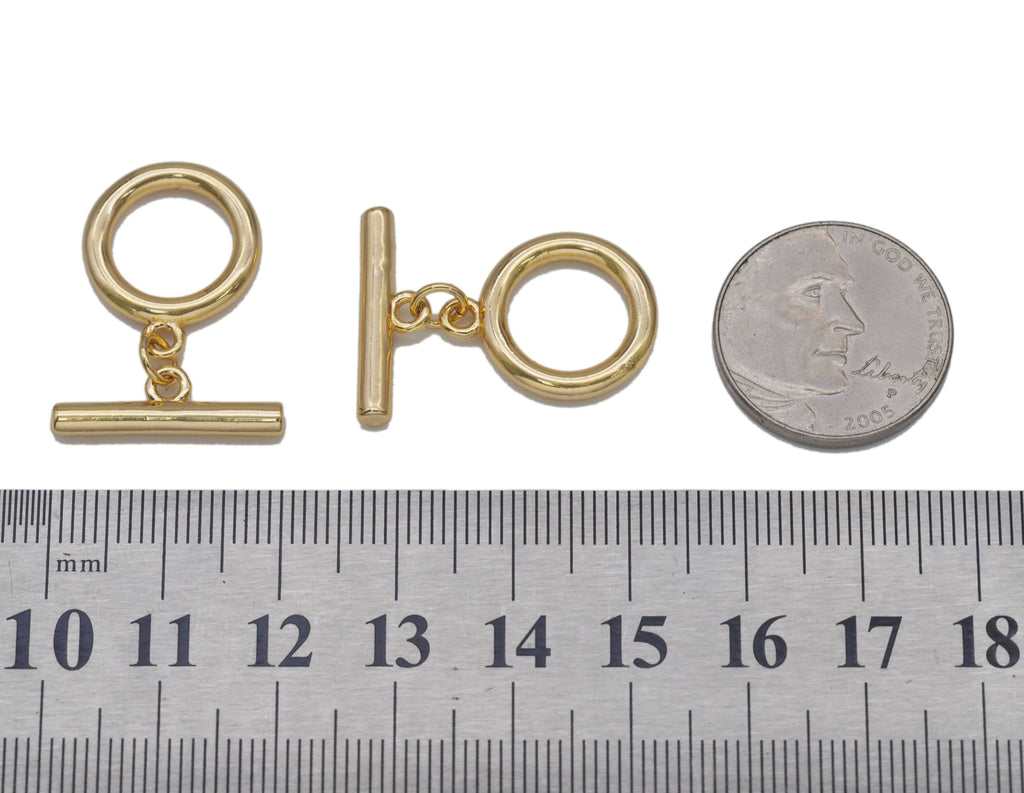 18K Gold Toggle Bar Clasp, Sku#ZX103