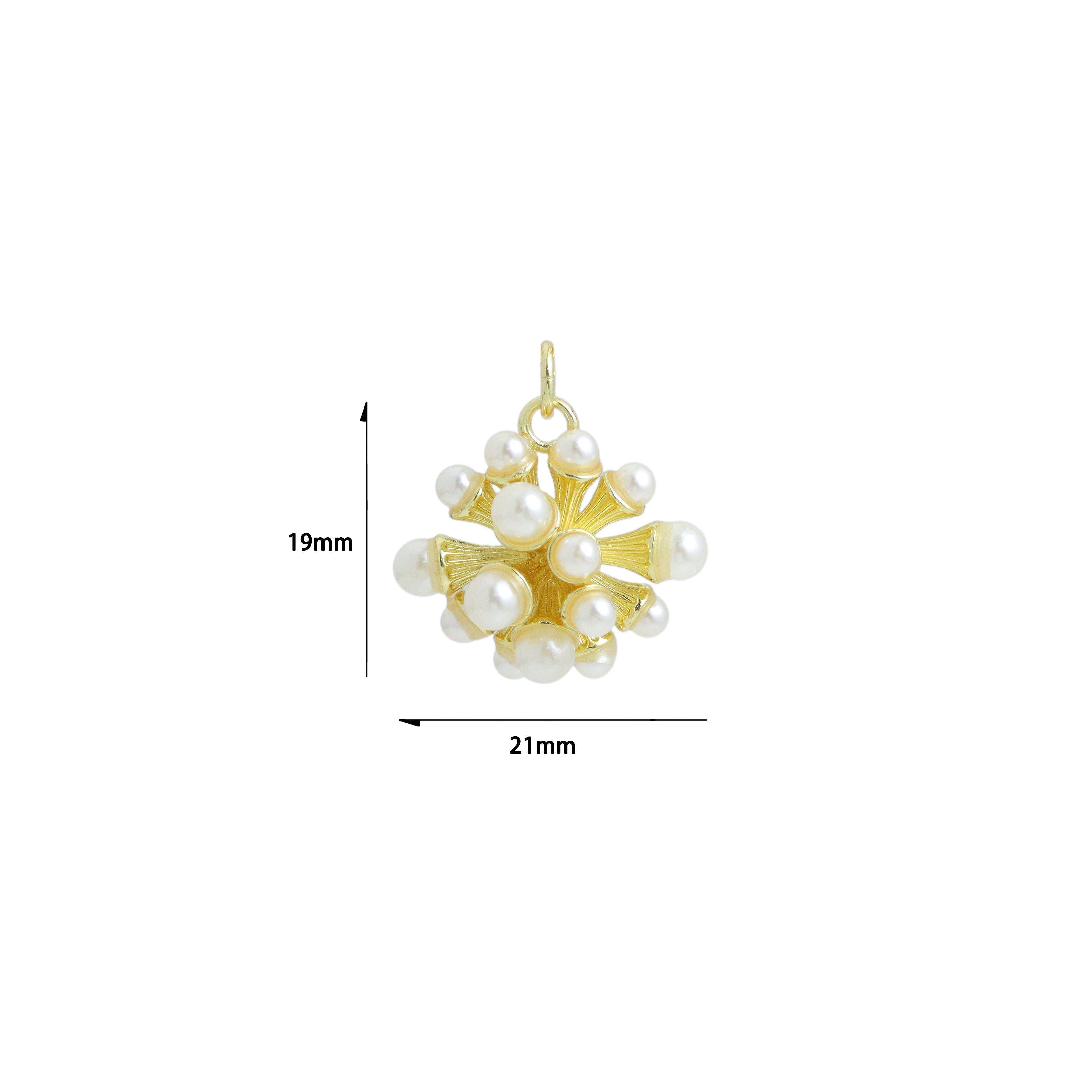 Mother of Pearl Flower Pendant, Sku#Y617