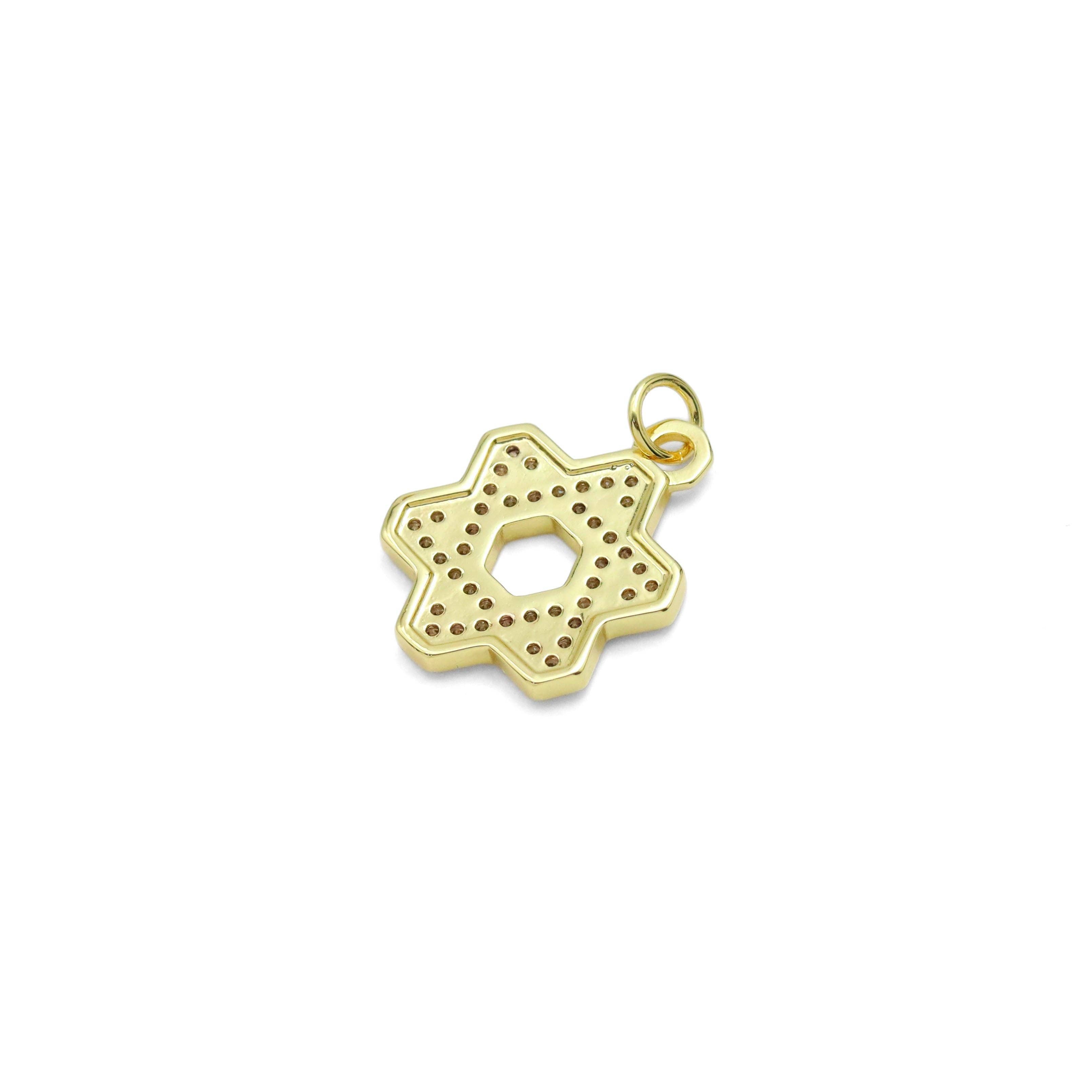 CZ Pave Jewish Star of David Pendant, Sku#LX598