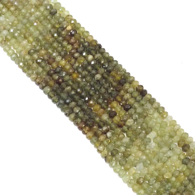 Genuine Green Garnet Rondelle Faceted Beads, 4x6mm, Sku#U1512c