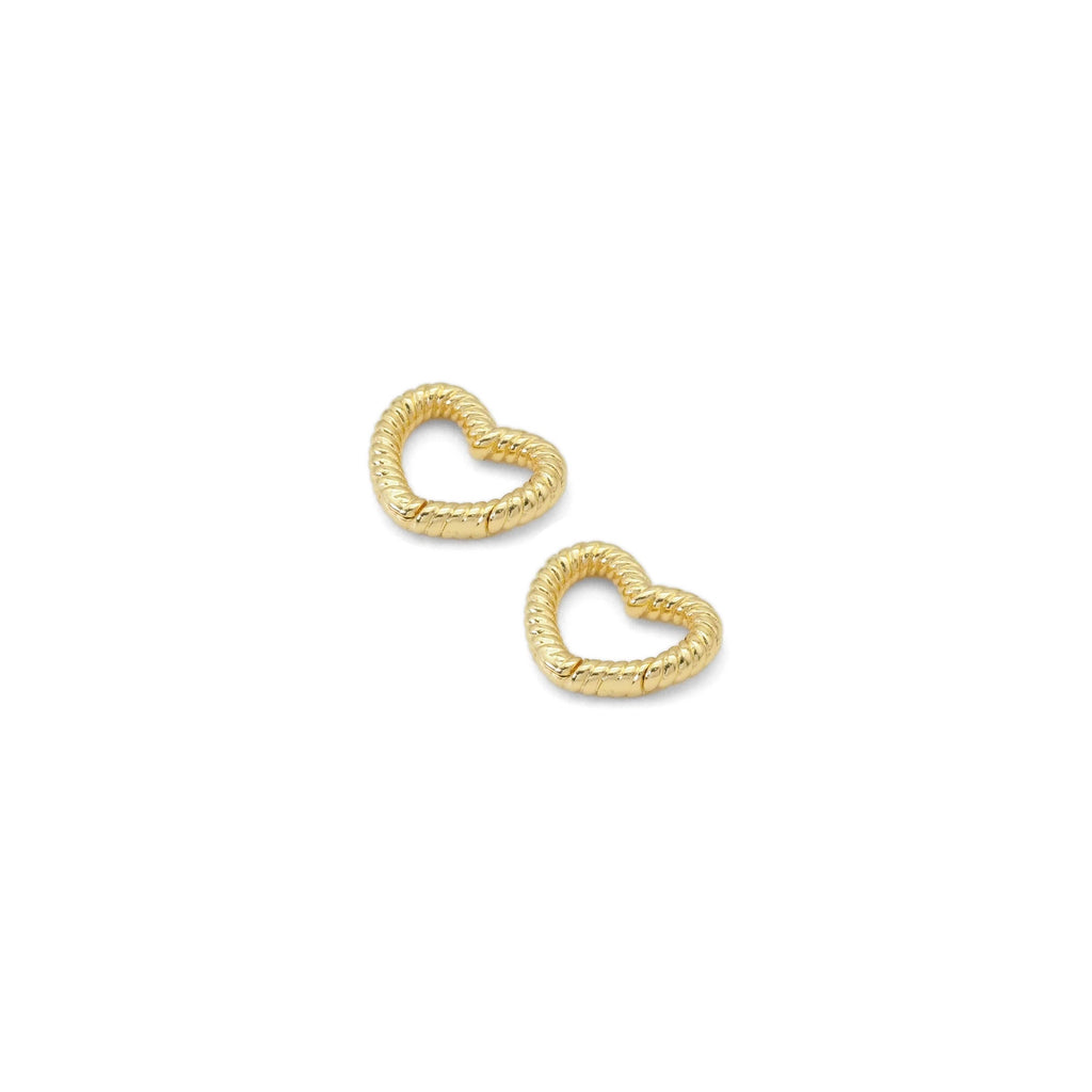 CZ Gold Twisted Heart Lock Clasp , Sku#Y840