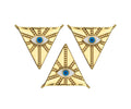 Enamel Evil Eye On Triangle Shape Pendant,18K Dainty Gold Charm, Necklace Bracelet Charm Pendant,26x24mm, Sku#F1372