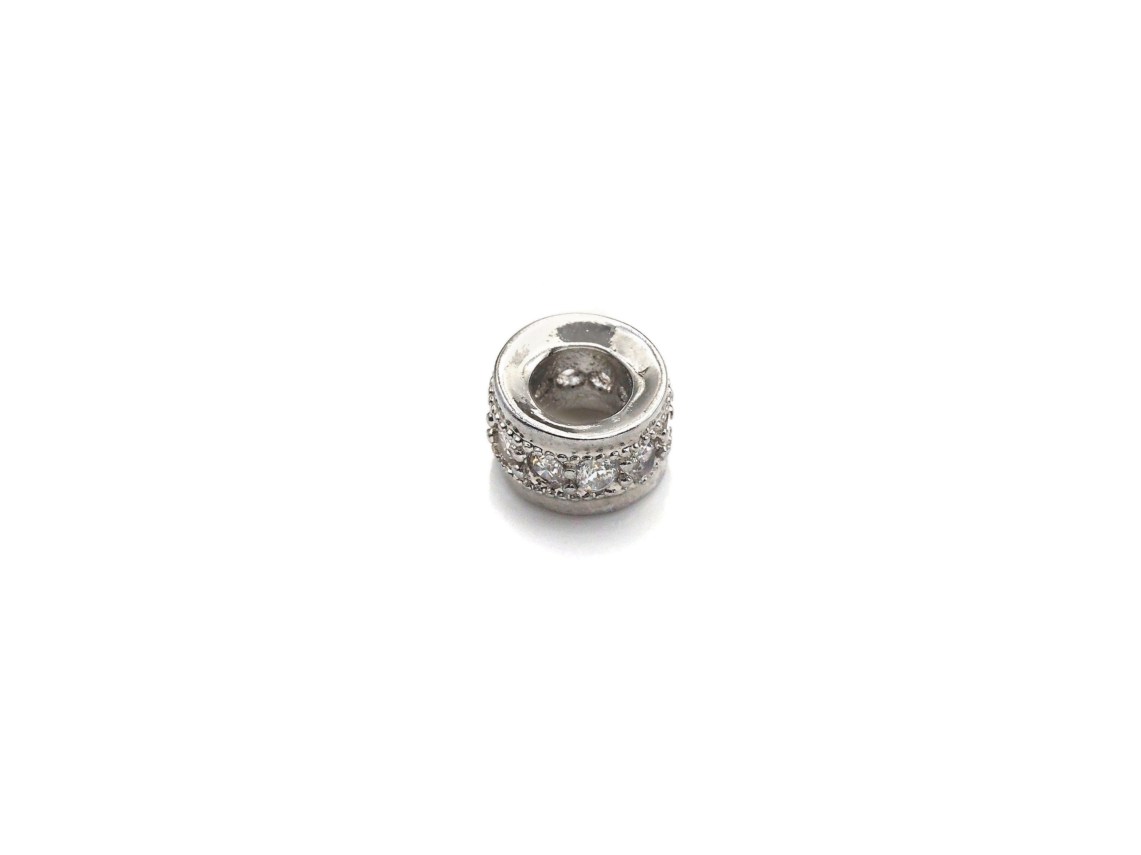 Big Hole CZ Pave beads, sku#Z886c