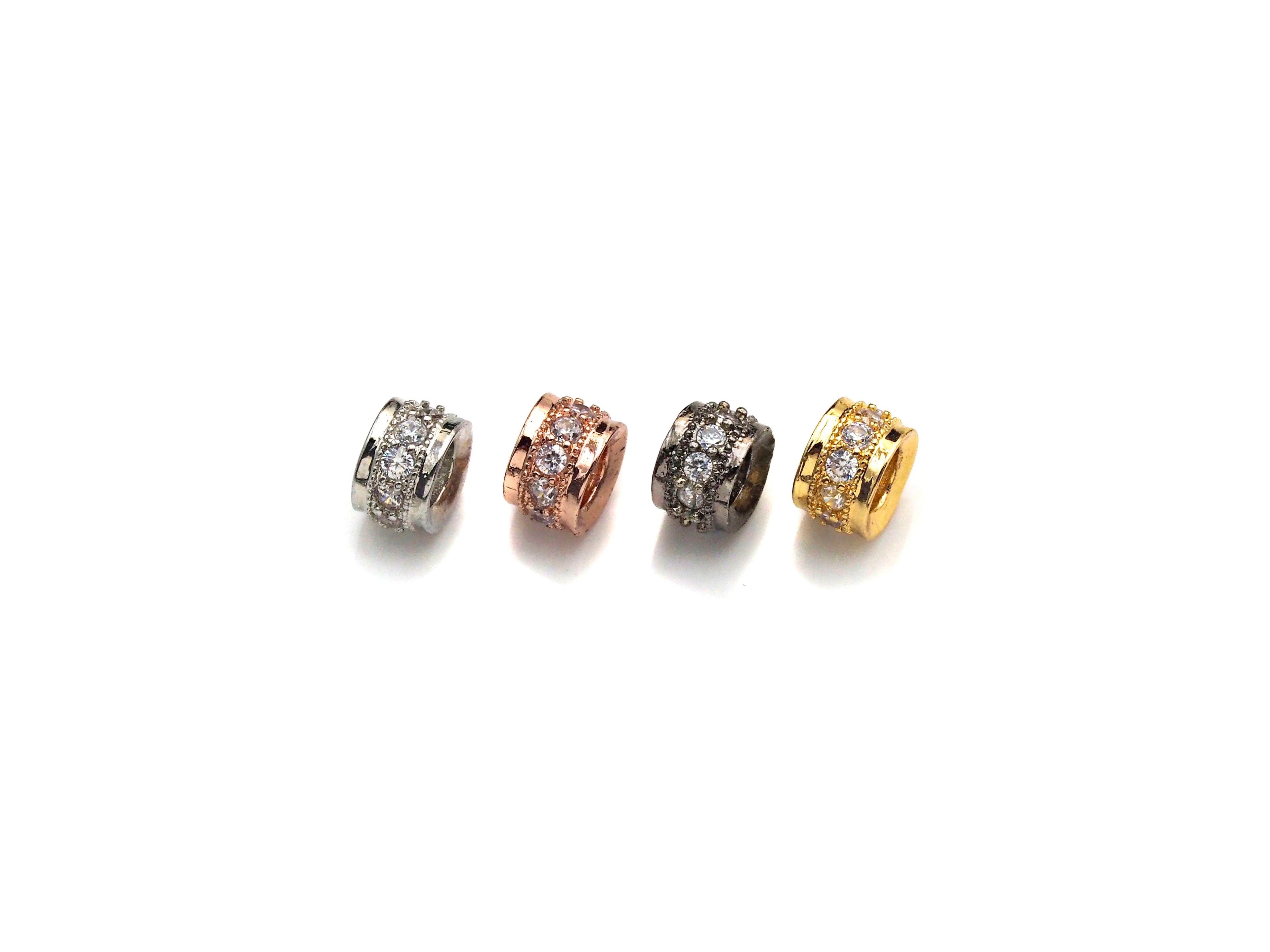 Big Hole CZ Pave beads, sku#Z886c