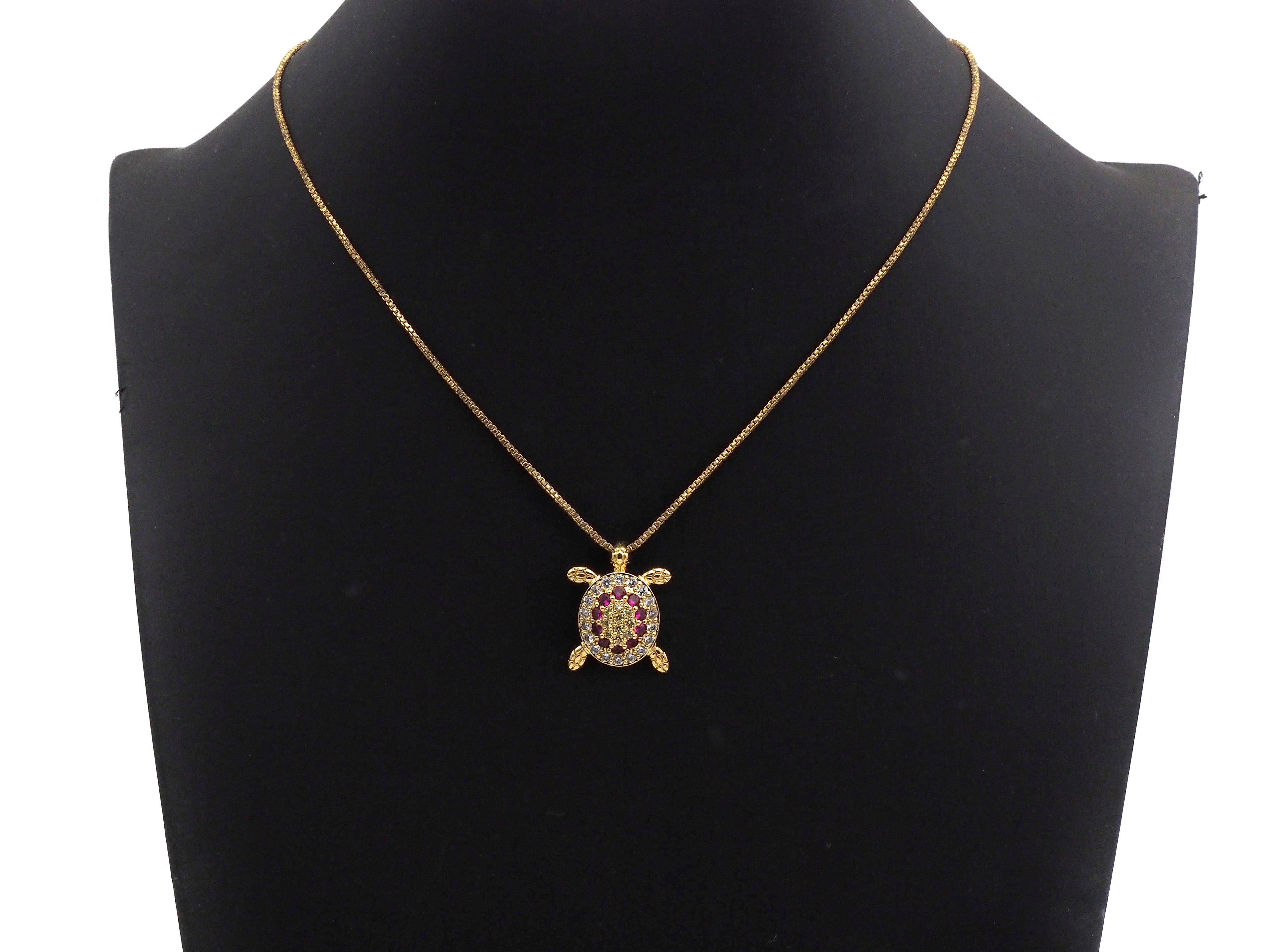 Colorful CZ Micro Pave Tortoise Shape Pendant,Cubic Zirconia Tortoise Charm,Gold/Silver/Black Tone, 18X23mm,sku#Z724