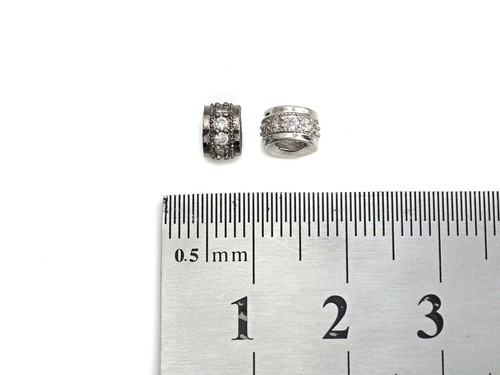 Big Hole CZ Pave beads, sku#Z886c