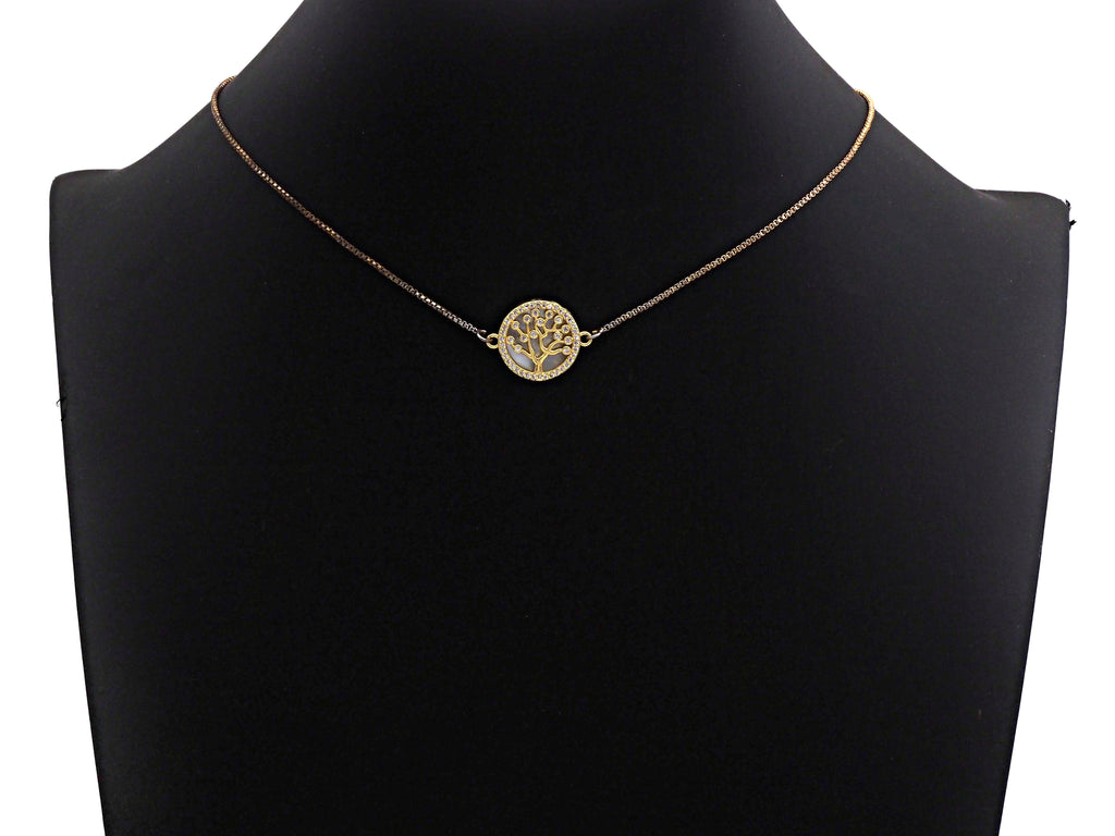 CZ Micro Pave Lucky Tree on Mother-of-pearl Connector, Z689