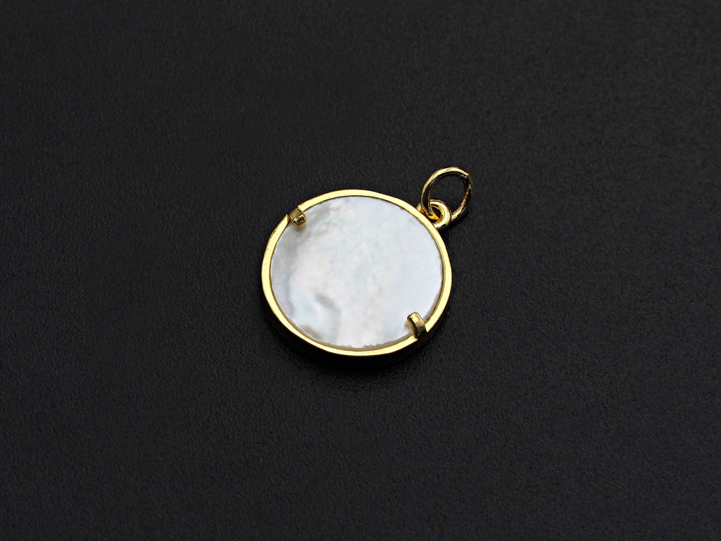 CZ Micro Pave Star Eye on Mother-of-pearl Pendant Charm, Cubic Zirconia Wish Charm, 15mm,sku#Z918