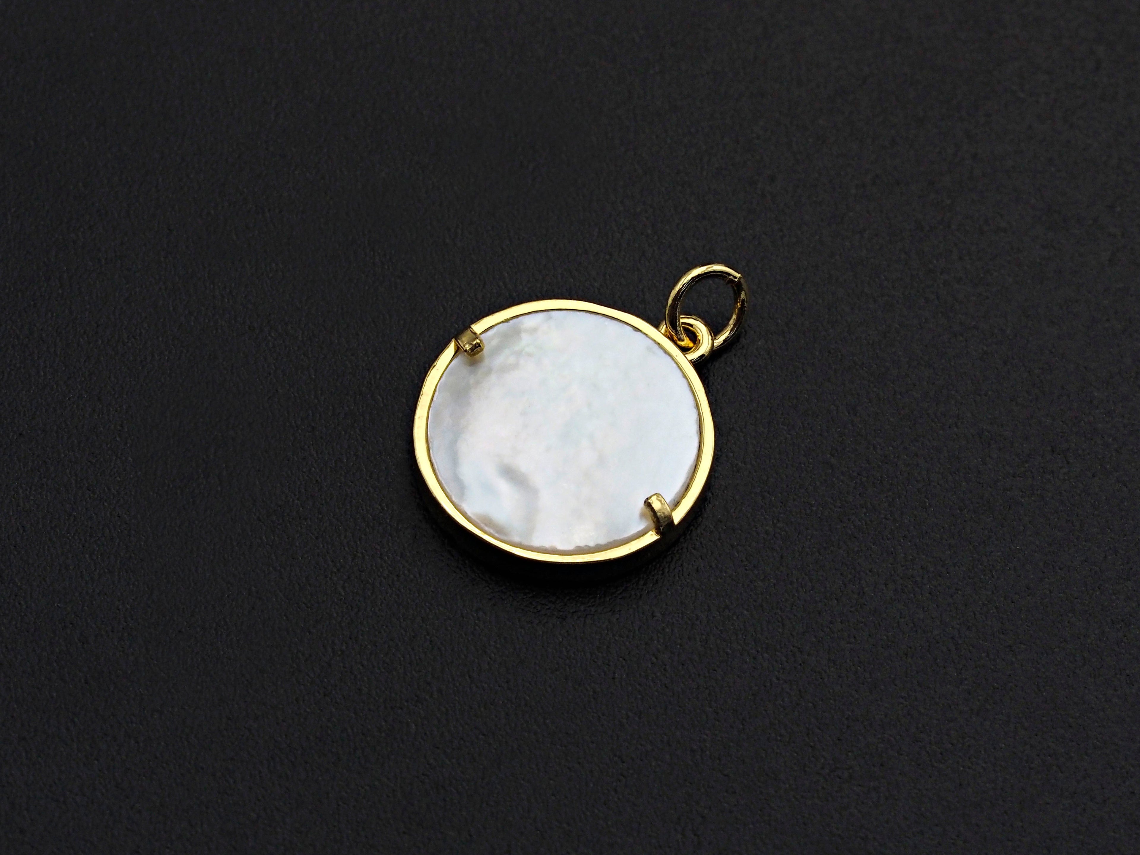 CZ Micro Pave Star Eye on Mother-of-pearl Pendant Charm, Cubic Zirconia Wish Charm, 15mm,sku#Z918