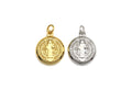 Danity Gold Jesus On Round Coin Pendant/Charm,Religion Charm, Necklace Bracelet Charm Pendant, 18x15mm, Sku#Z727
