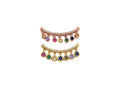 Colorful CZ Curve Bar with Dangles Charm/Pendant,SKU#F1131