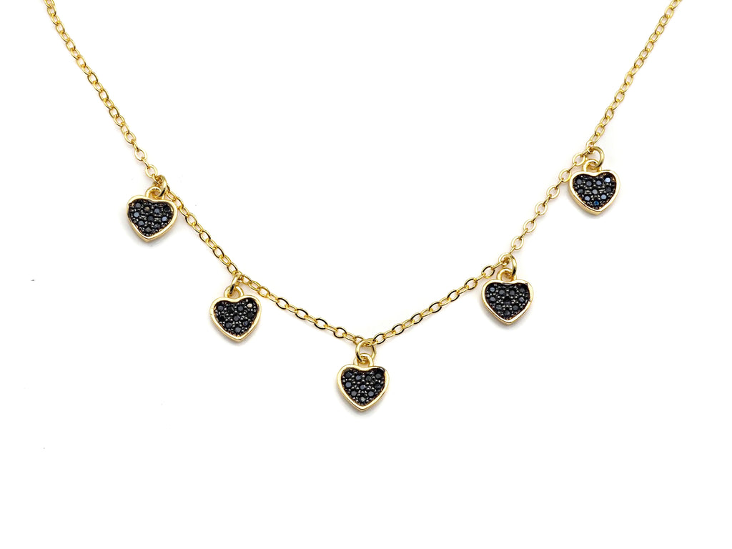Gold Heart Layering Necklace, Dainty Necklace, Sku#Z711