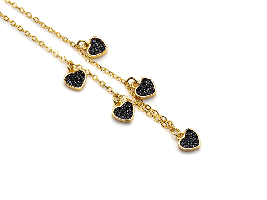 Gold Heart Layering Necklace, Dainty Necklace, Sku#Z711