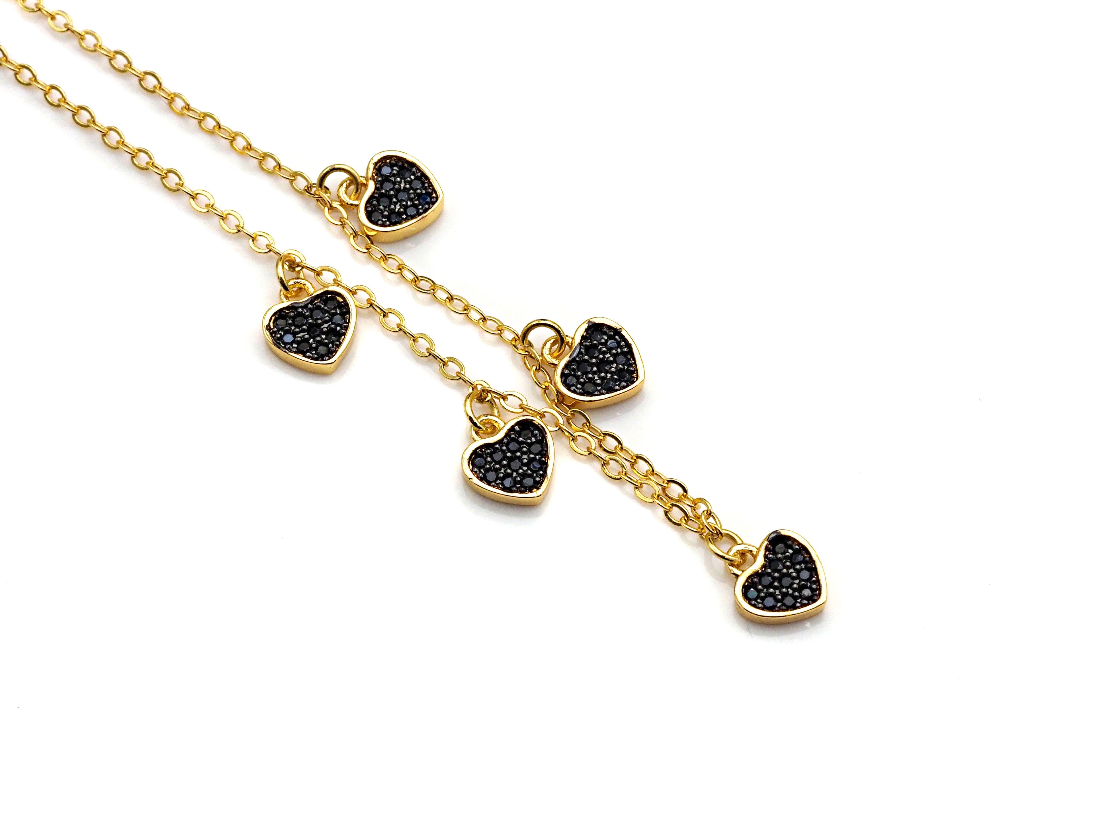 Gold Heart Layering Necklace, Dainty Necklace, Sku#Z711