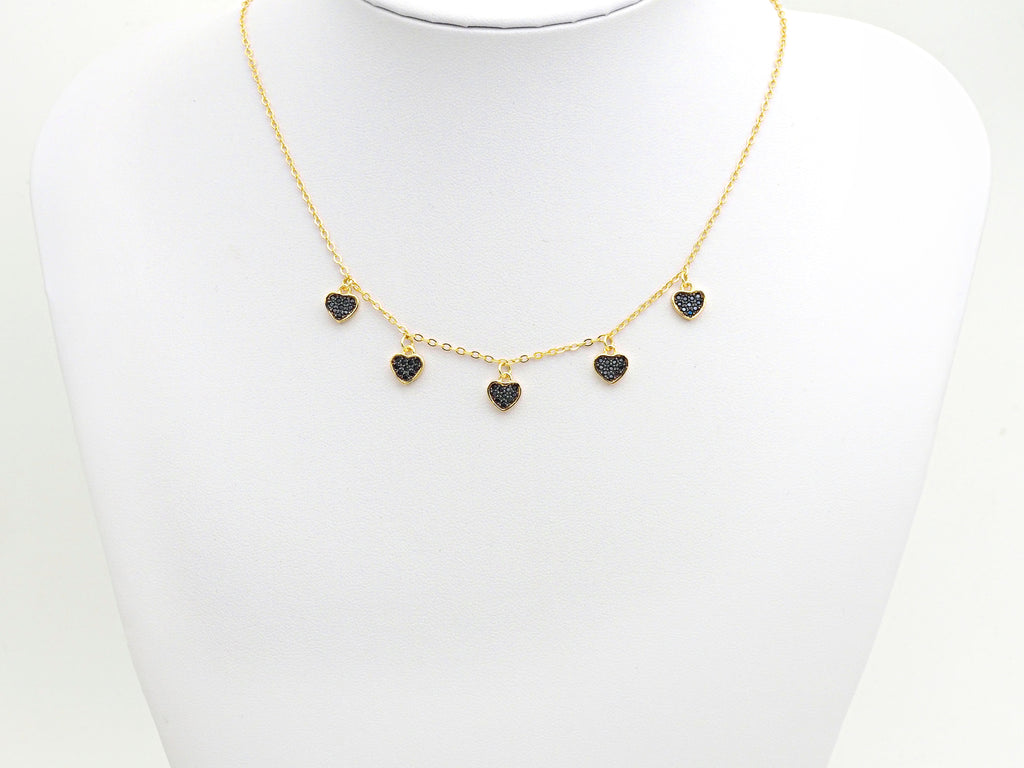 Gold Heart Layering Necklace, Dainty Necklace, Sku#Z711