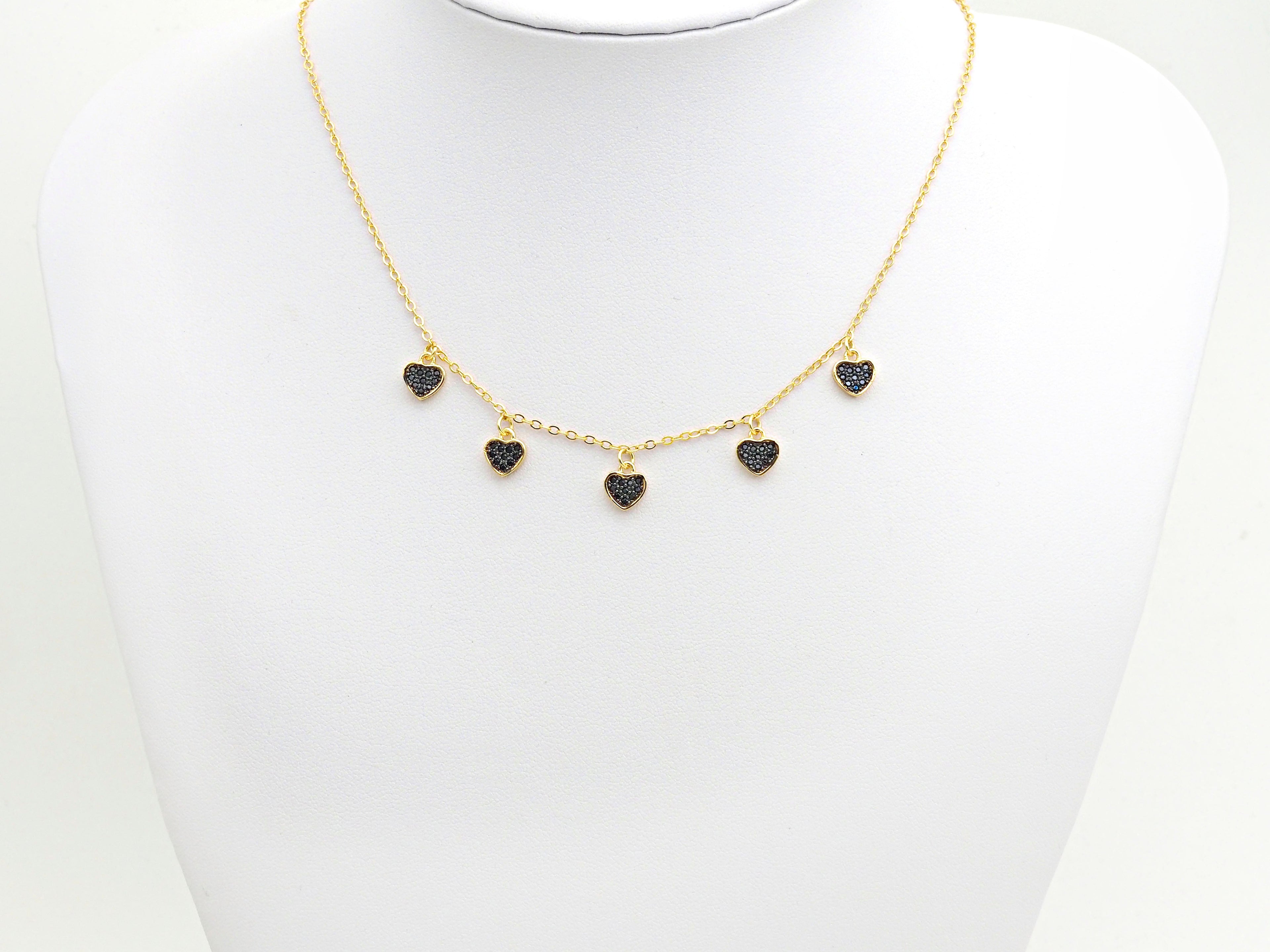 Gold Heart Layering Necklace, Dainty Necklace, Sku#Z711