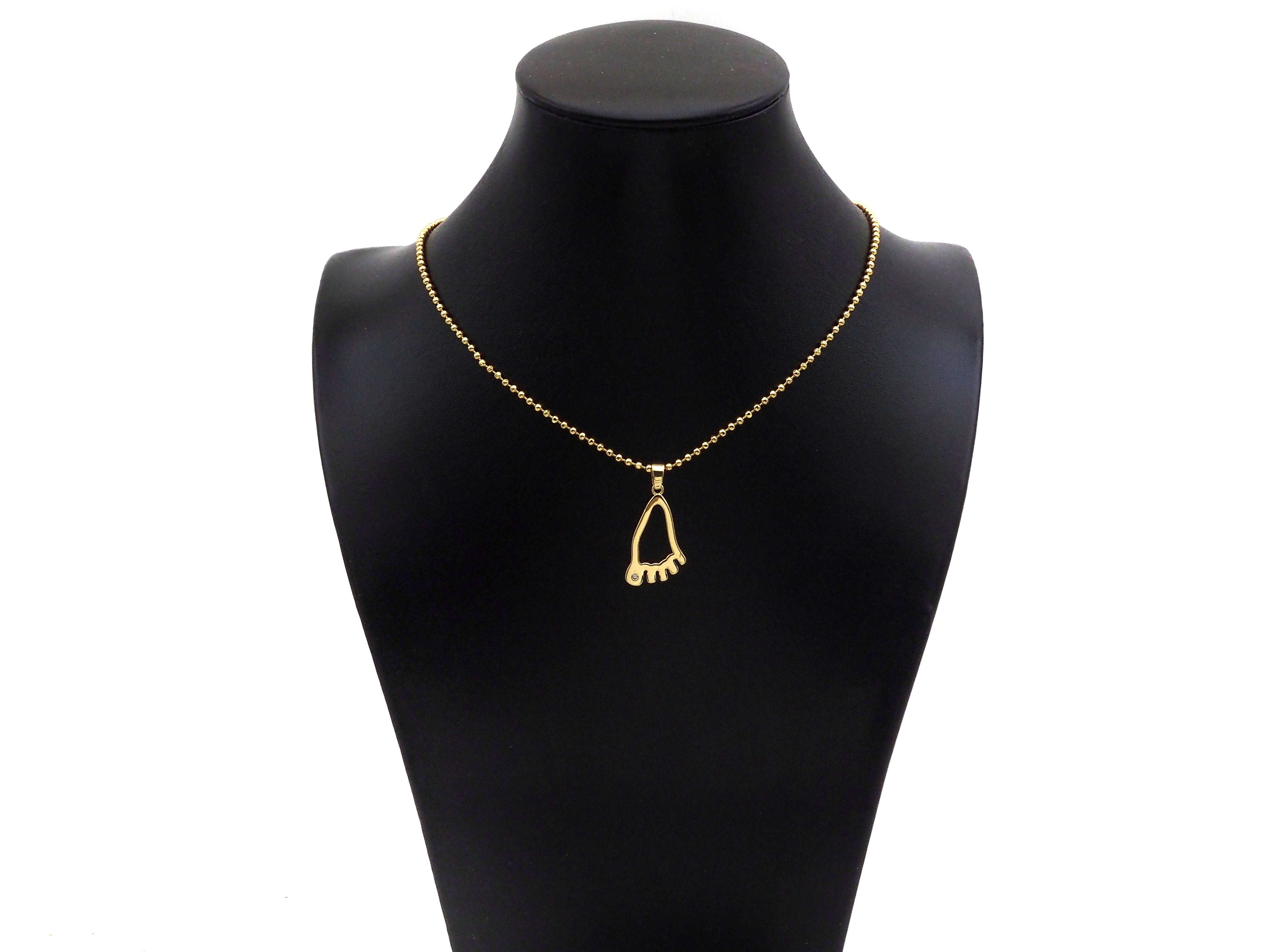 CZ Micro Pave Foot Shape Pendant,18K Gold Feet Charm, Necklace Bracelet Charm Pendant,16x27mm,Sku#FH159