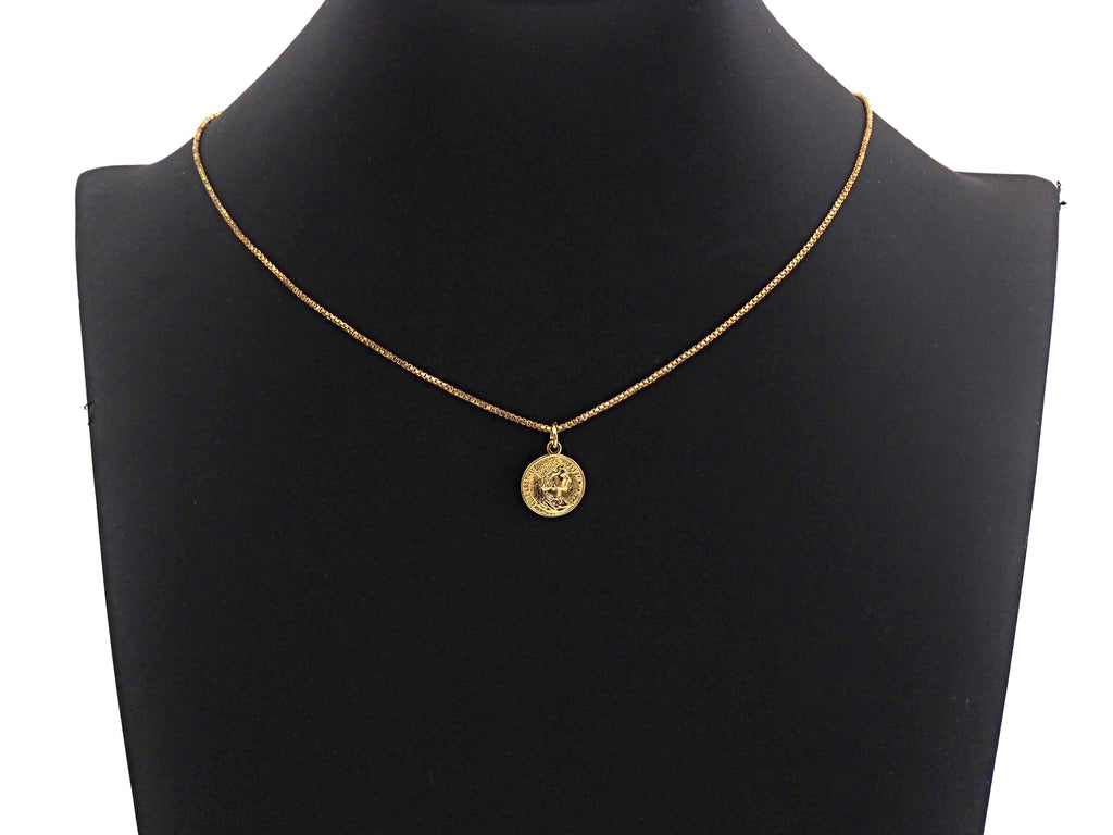 Medallion Elizabeth Queen Coin Pendant, Round Coin Pendant,  Gold Coin Pendant,13x16 mm, Sku#Z728
