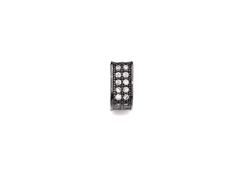 CZ Pave Big Hole beads, Cubic Zirconia Square Shape Spacer Beads, European Large hole Bead, 3.8x8mm, sku#Z877
