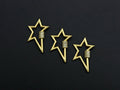 Matte Gold Clear CZ Micro pave Star Shape Clasp, CZ Pave Clasp, Matte Light Gold Carabiner Clasp, 21x32mm, sku#H201
