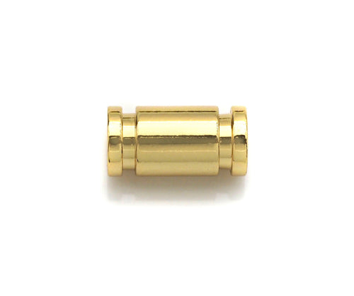 2pc 18K Gold High Polished Tube Space Bead, Tube Shape Beads, Men's Jewelry Findings, Bracelet Beads, 5x10mm, sku#Y322