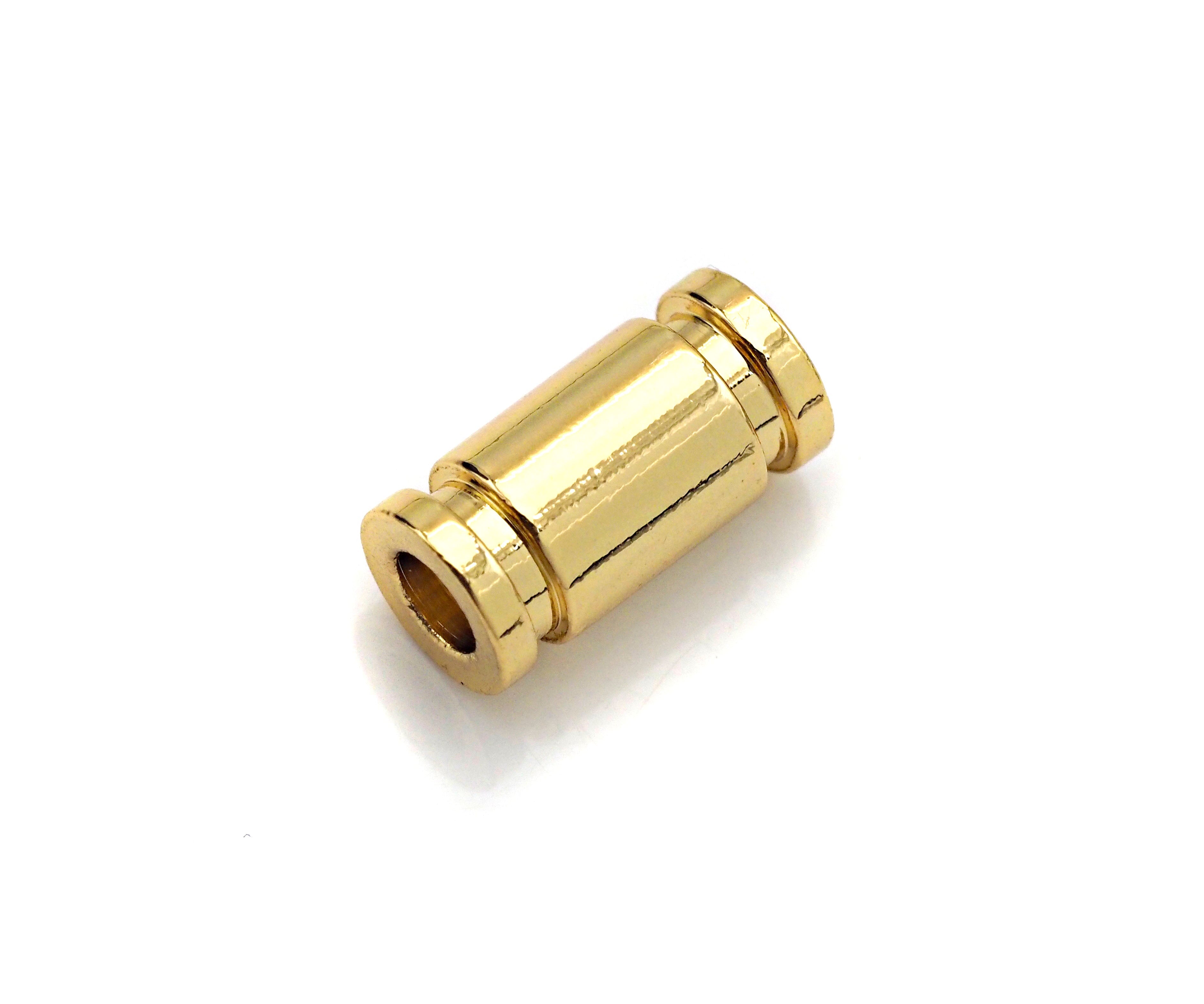 2pc 18K Gold High Polished Tube Space Bead, Tube Shape Beads, Men's Jewelry Findings, Bracelet Beads, 5x10mm, sku#Y322