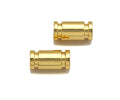 2pc 18K Gold High Polished Tube Space Bead, Tube Shape Beads, Men's Jewelry Findings, Bracelet Beads, 5x10mm, sku#Y322