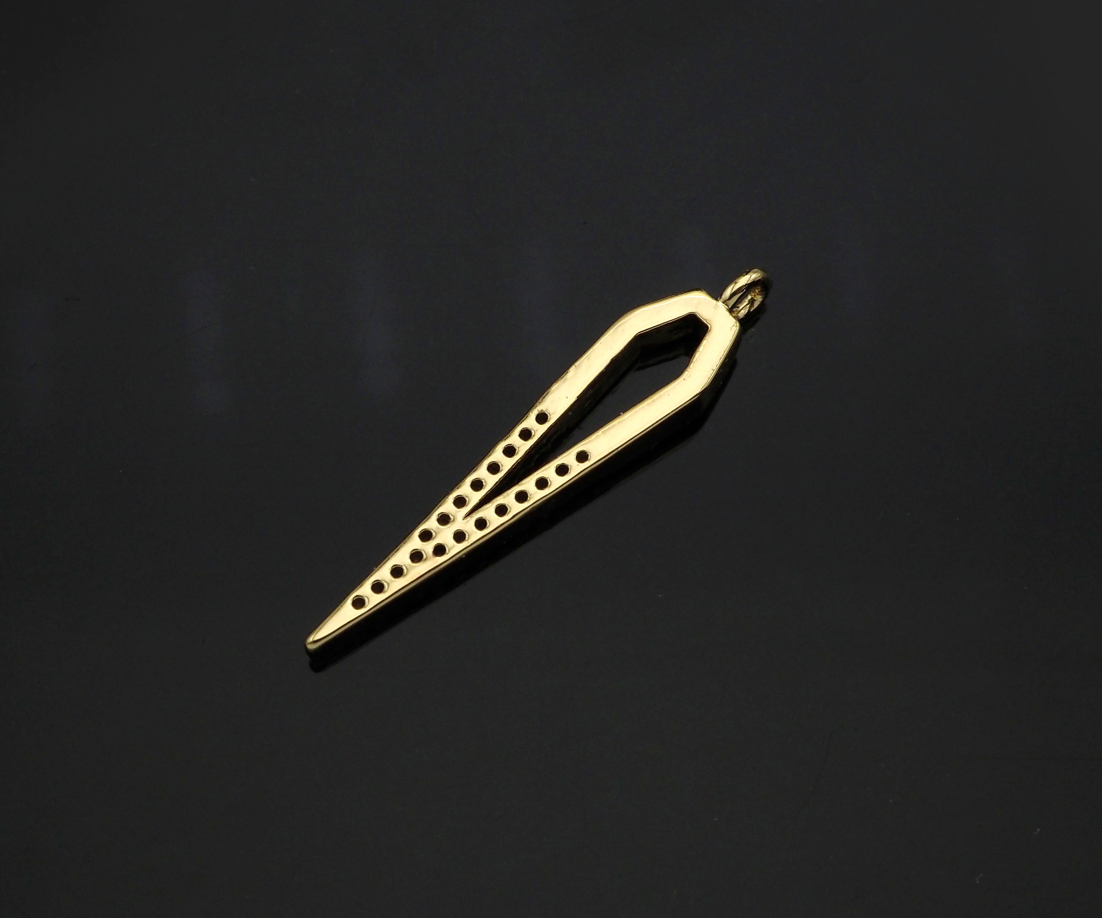 Gold Filled CZ Micro Pave Teardrop Shape Pendant, 14K Gold Filled Charm, Necklace Bracelet Charm Pendant,6x27mm,Sku#CP25