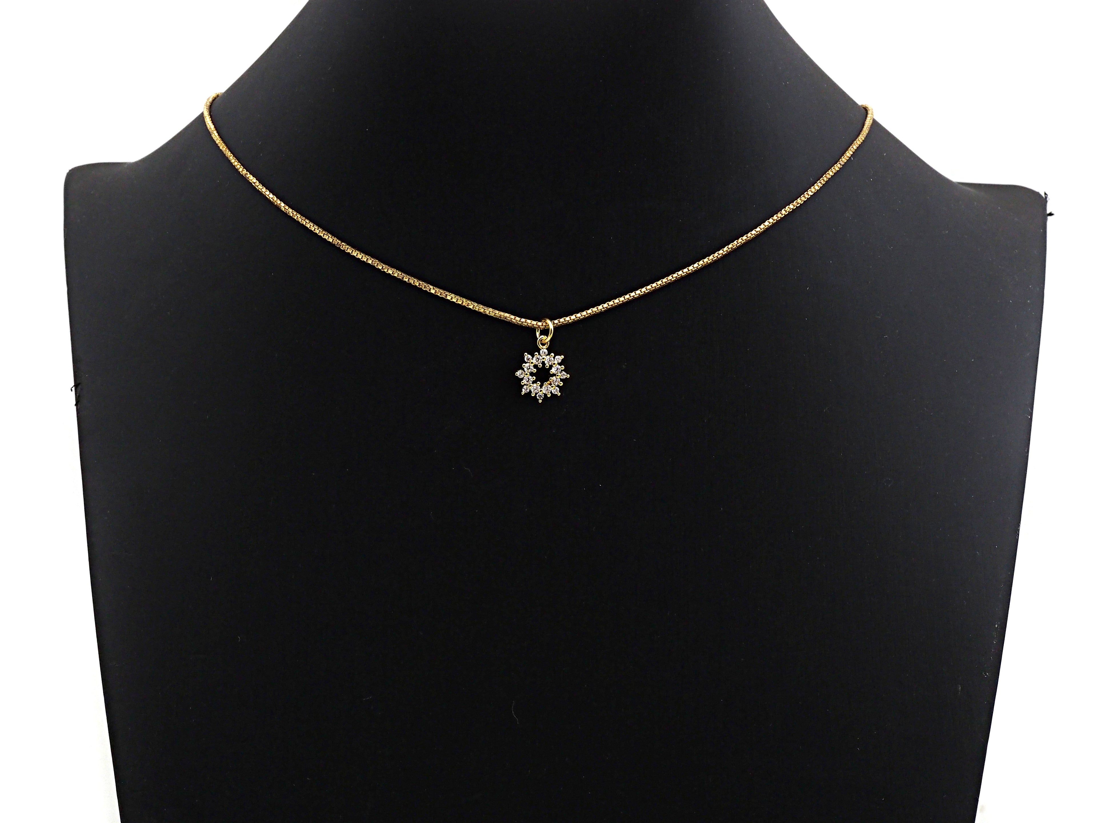 CZ Micro Pave open flower pendant charm, sku#L274