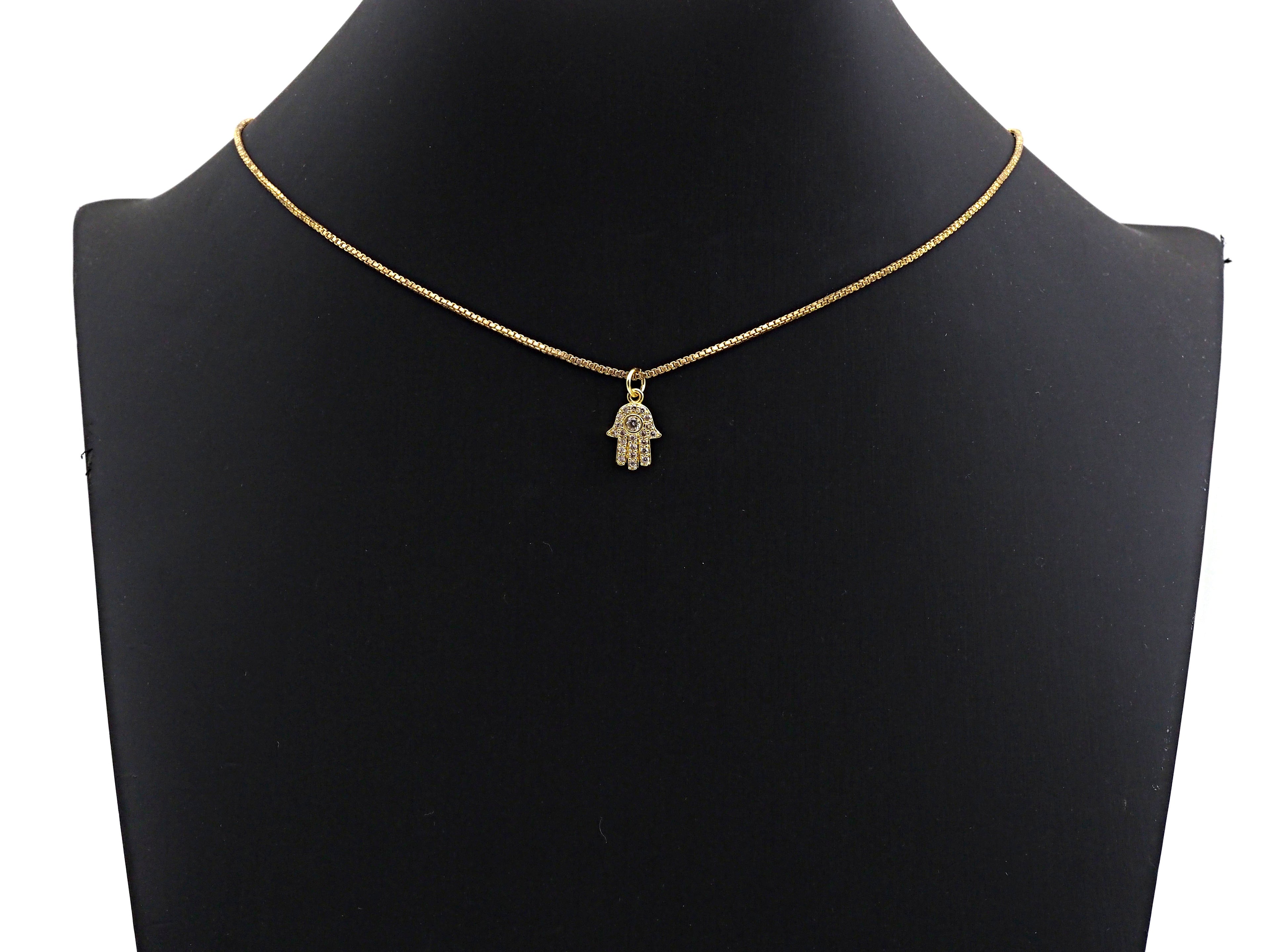 CZ Micro Pave Hamsa Hand charm,sku#L275