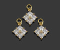 Gold Filled Big Clear CZ Micro Pave Flower Shape Pendant,14K Gold Filled Charm, Necklace Bracelet Charm Pendant,13x16mm,Sku#CP28