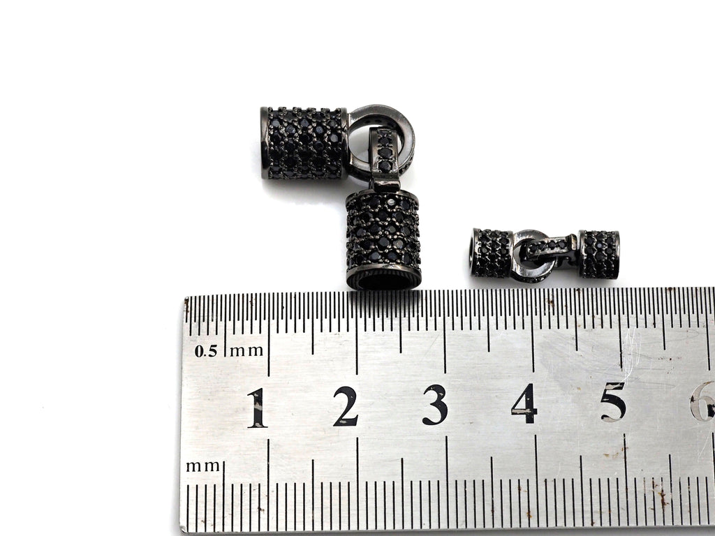 Black CZ Micro Pave Buckle Clasp/Connector/ Link Connector f