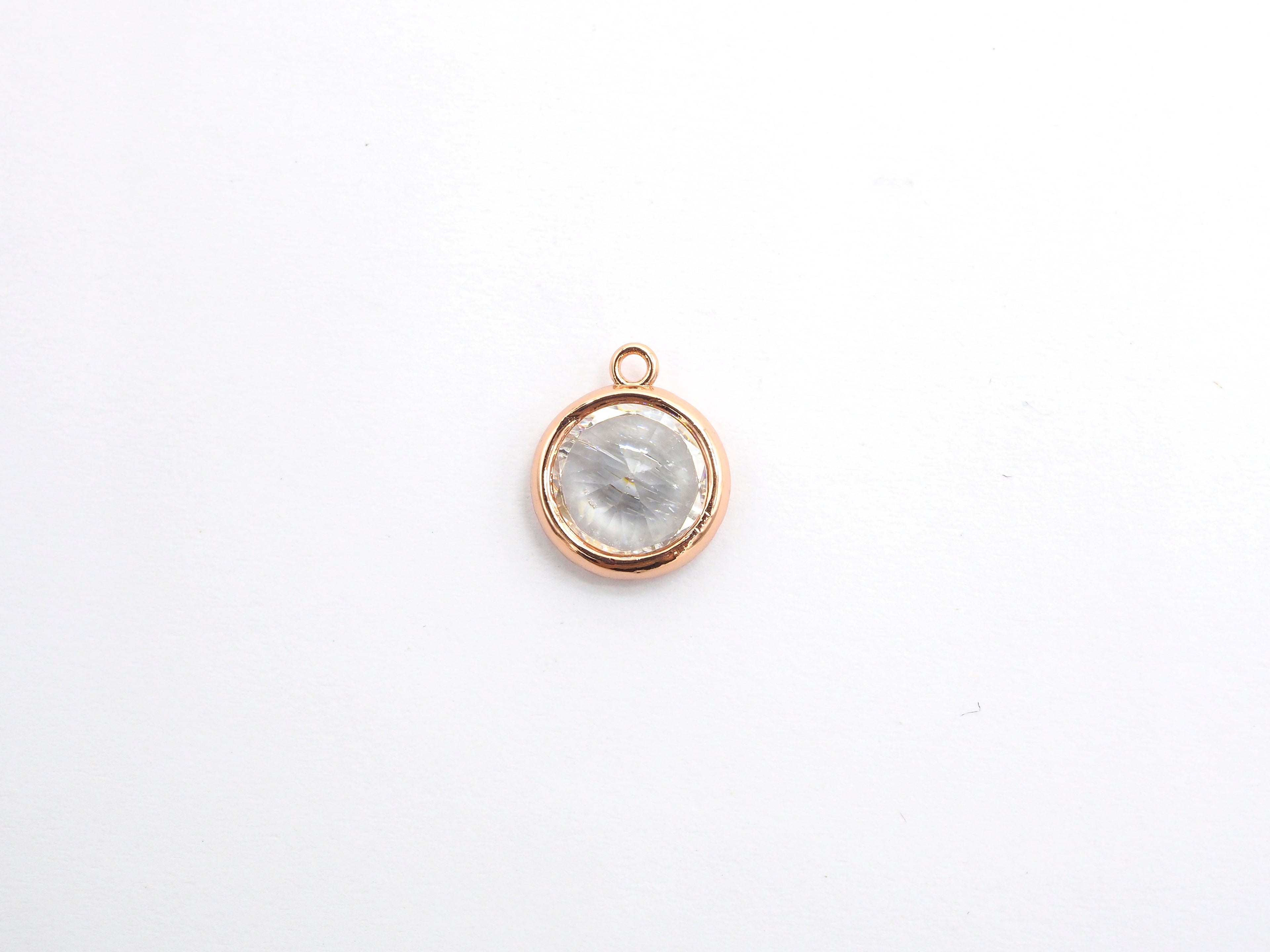 14mm Micro Pave Round Shaped Pendant with Big Clear CZ, Black/Gold/Silver/Rose gold, Bridal Jewelry Charms, Wedding Jewelry Findings,sku#B85