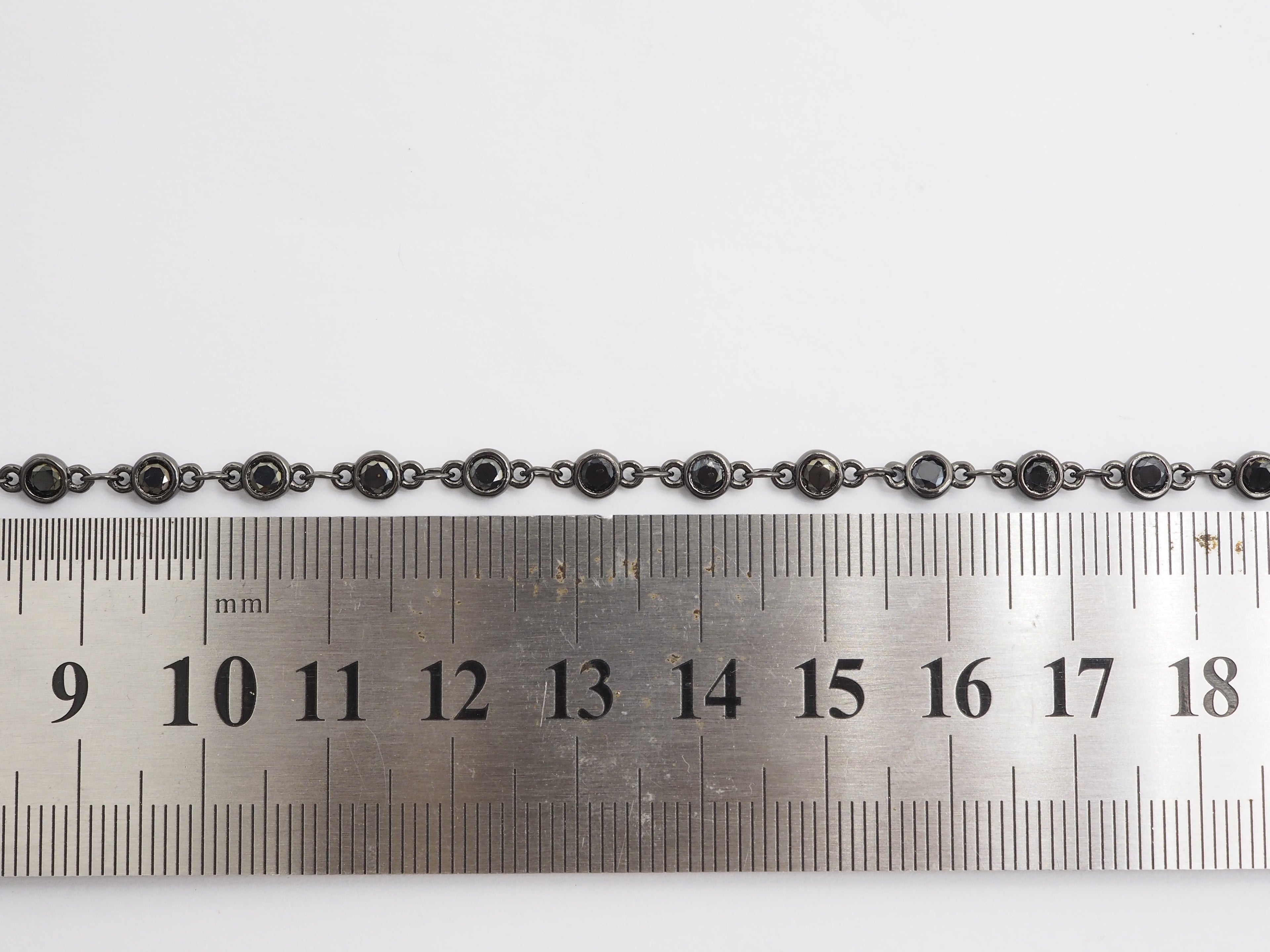 1 Foot/Yard- Black CZ Beaded Chain-4mm Cubic Zirconia Gold Silver Rose Gold Gunmetal Plated Bezel Chain, Bezel Connector Beads, sku#E402