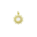 Opal Stone Sun Flower Shape Charm Pendant, Sku#LX751
