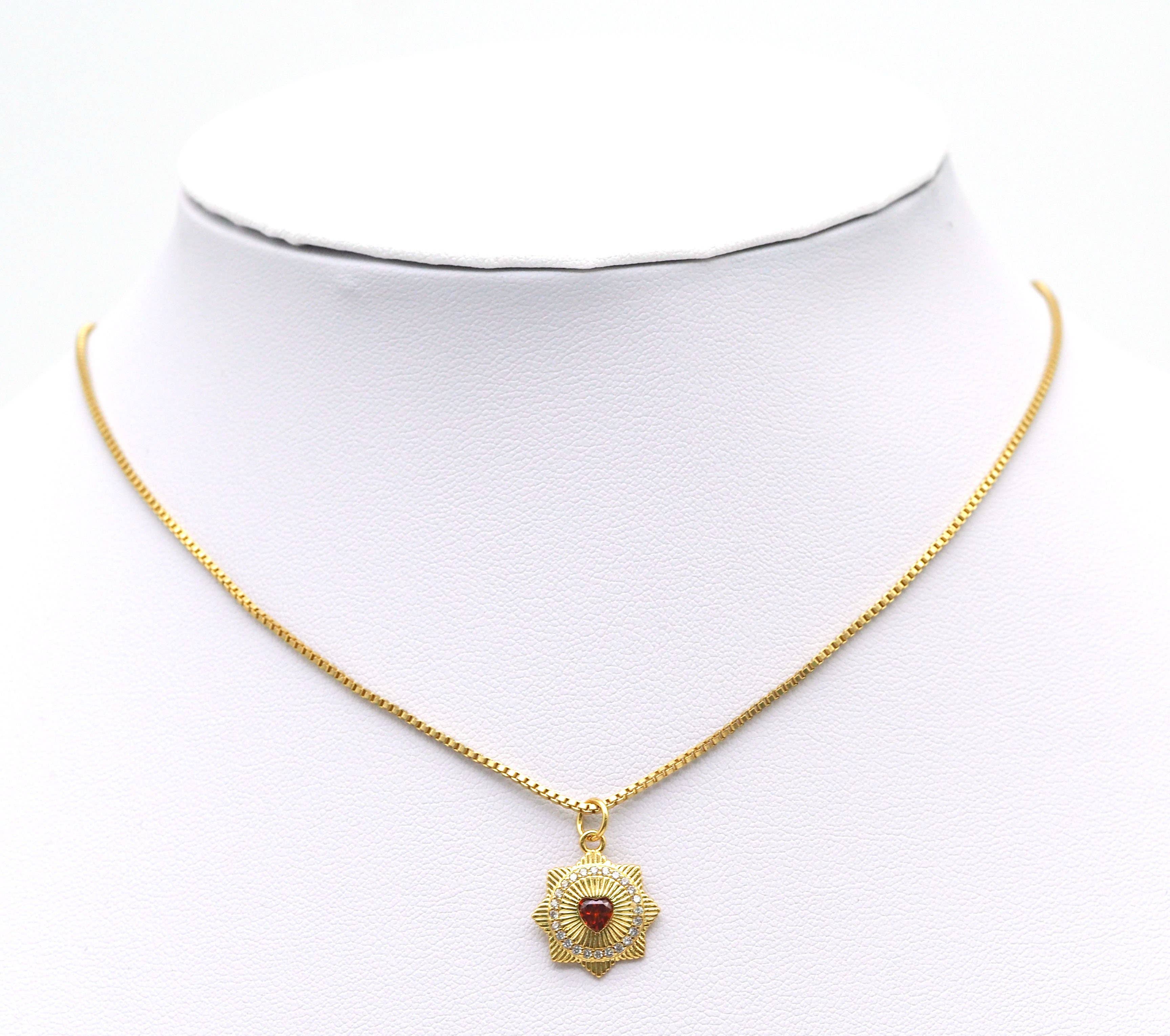 CZ Heart On North Star Charm, Sku#Y654