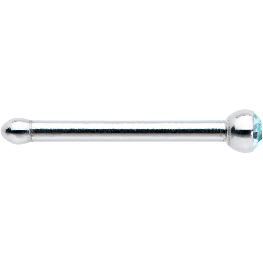 20G Stainless Steel Aqua Gem Micro Nose Bone