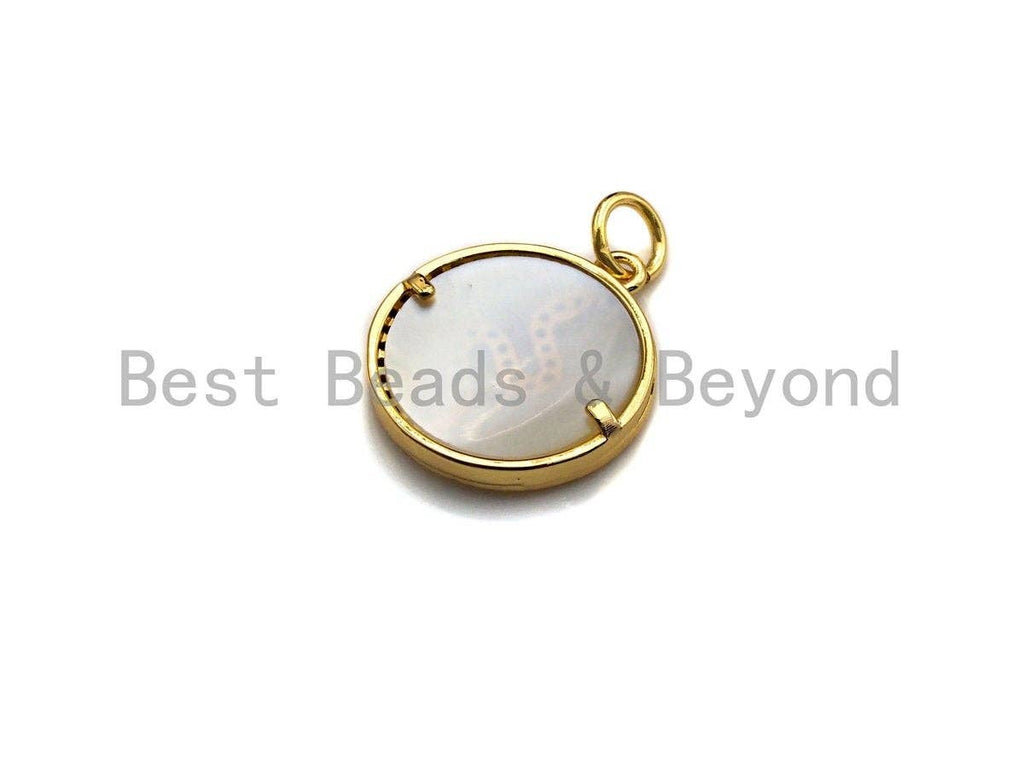 Clear CZ Micro Pave Snake Shape on Mother-of-pearl Pendant Charm, Cubic Zirconia Charm, 16x18mm,sku#Z848