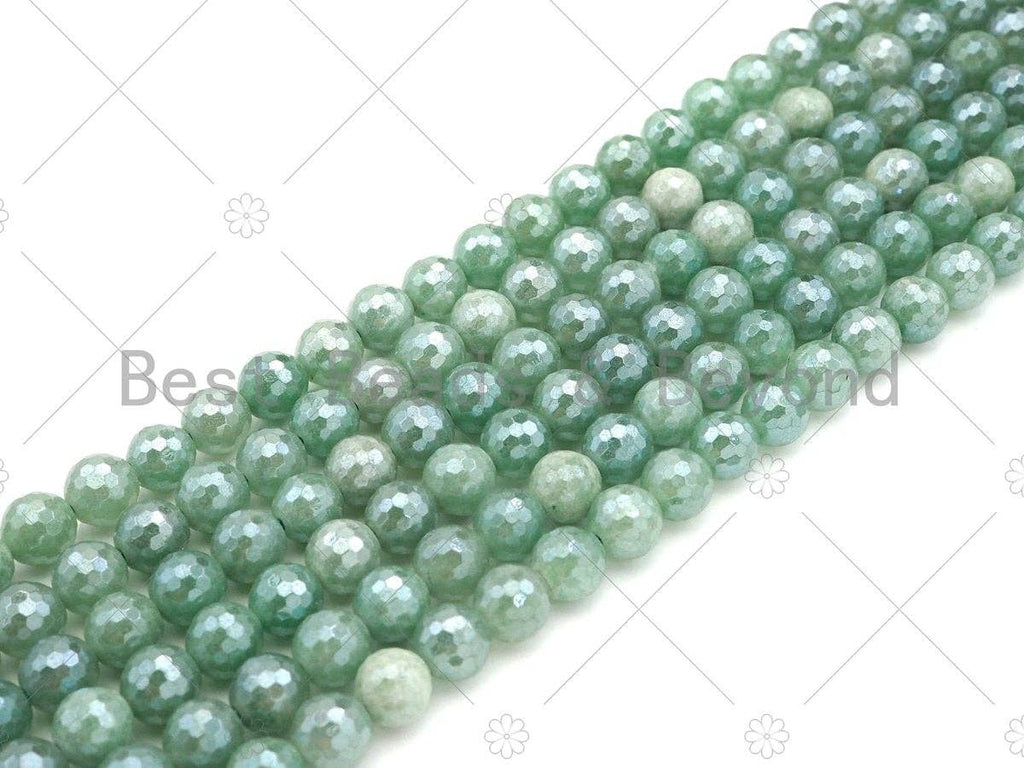 Mystic Plated Faceted Green Aventurine Beads,SKU#UA211c