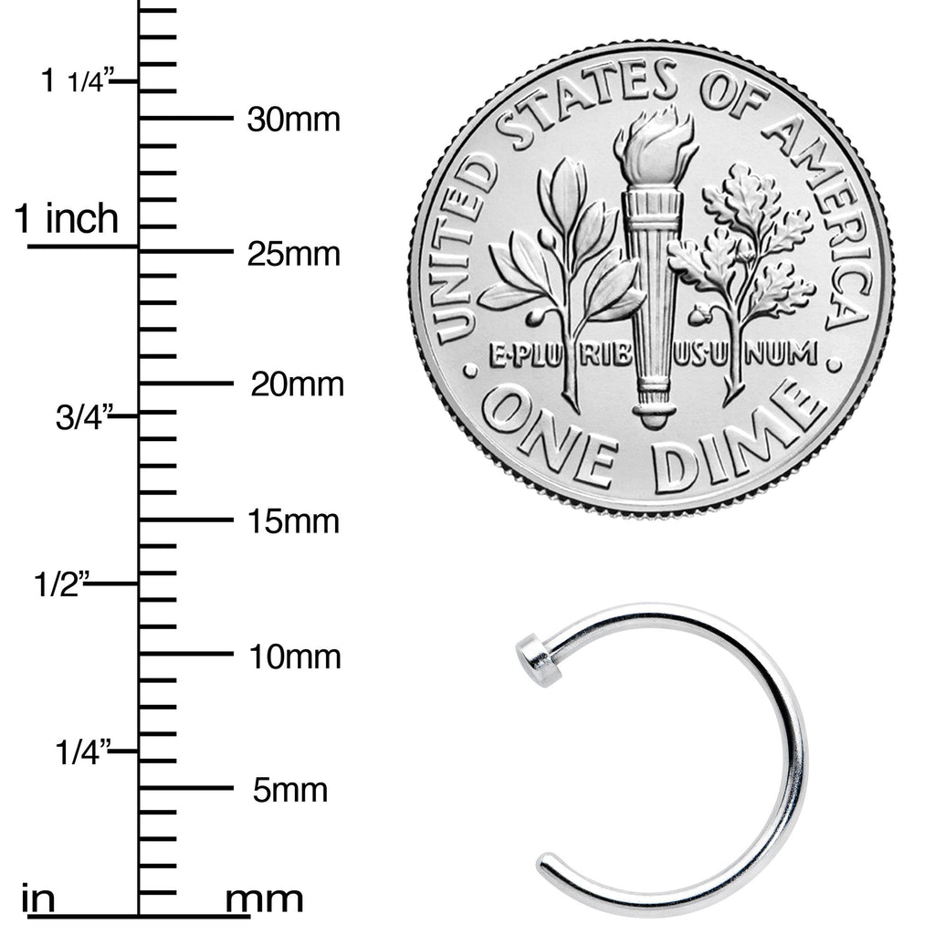 18G Stainless Steel Nose Hoop - 3/8