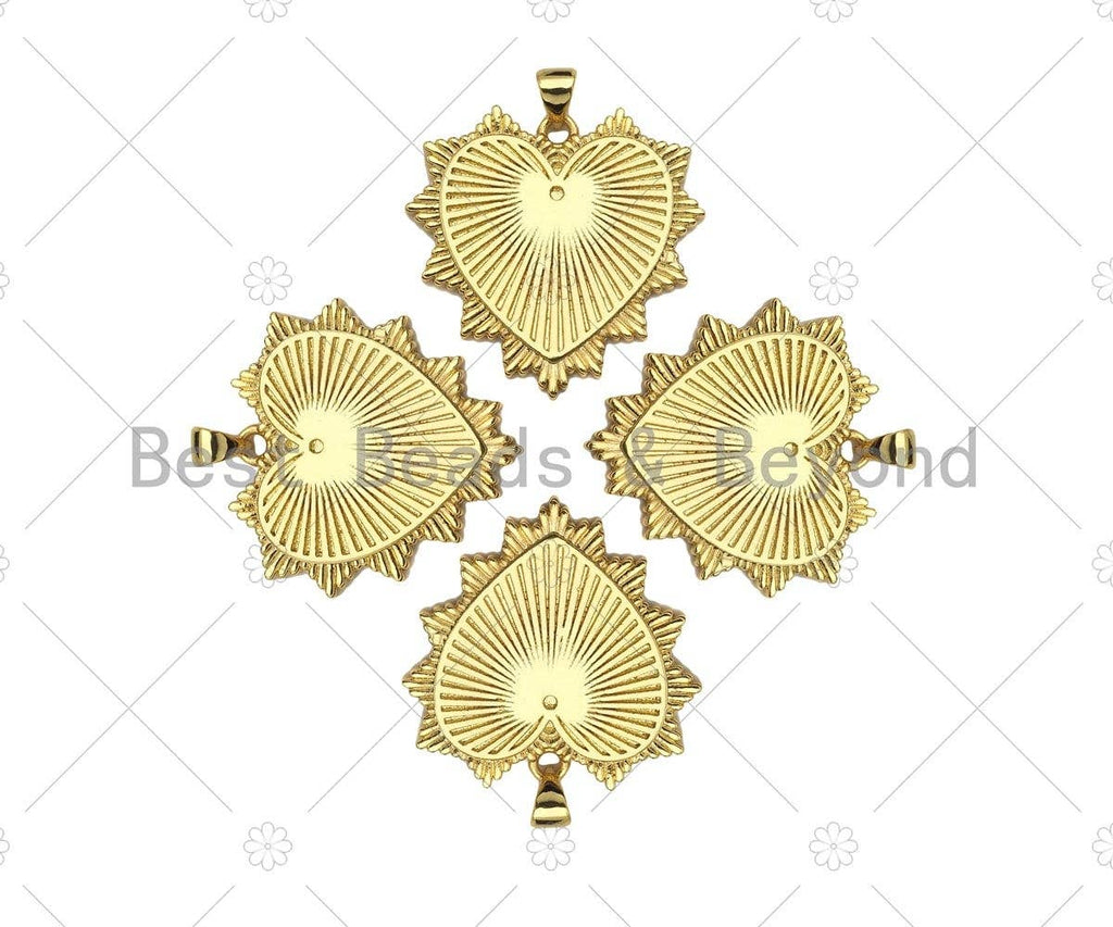 18K Real Gold Plated Heart Pendant/Charm, SKU#LK295