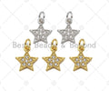 CZ Micro Pave Five Point Mini Star Pendant/Charm, CZ Dainty Gold Star Charm, Necklace Bracelet Charm Pendant,8x9mm,Sku#Y436