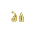 Gold Spiral Drop Shape Stud Earrings, Sku#LX622