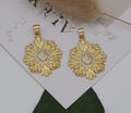 CZ North Star on Flower Charm, Sku#LK625